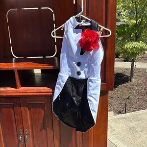 Weissman Black and White Dance Costume with Red Accent